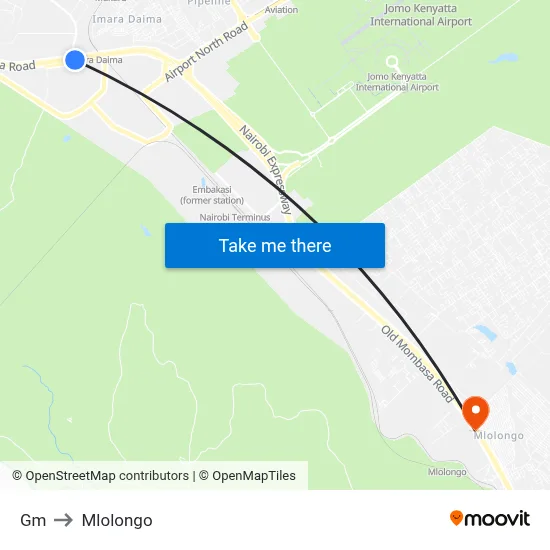 Gm to Mlolongo map
