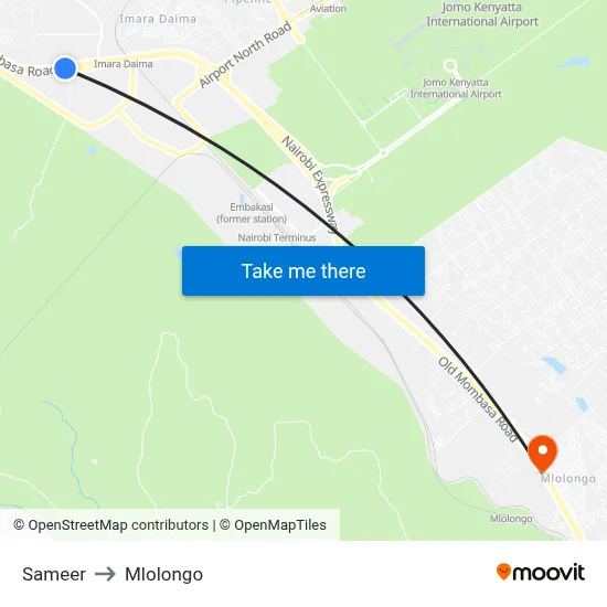 Sameer to Mlolongo map