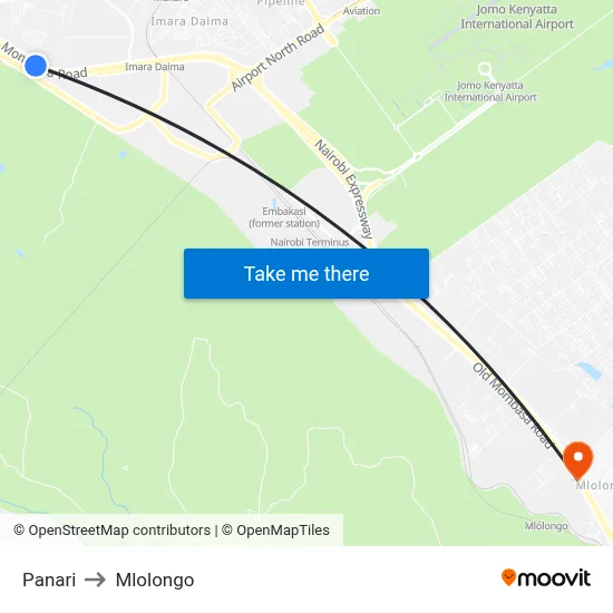 Panari to Mlolongo map