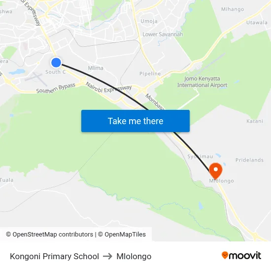 Kongoni Primary School to Mlolongo map