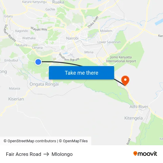 Fair Acres Road to Mlolongo map