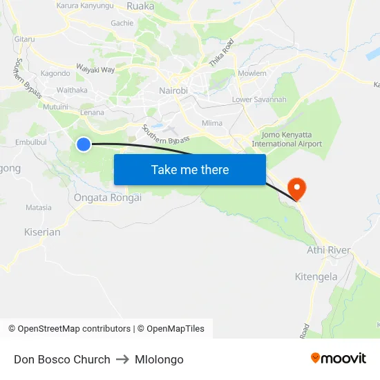 Don Bosco Church to Mlolongo map