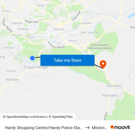 Hardy Shopping Centre/Hardy Police Station to Mlolongo map