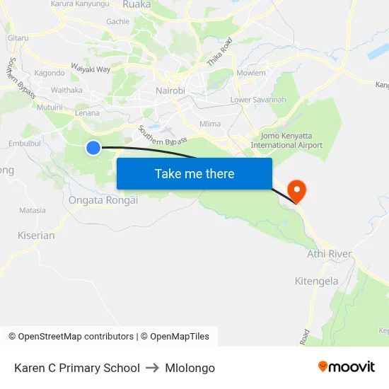 Karen C Primary School to Mlolongo map
