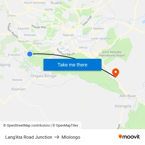 Lang'Ata Road Junction to Mlolongo map