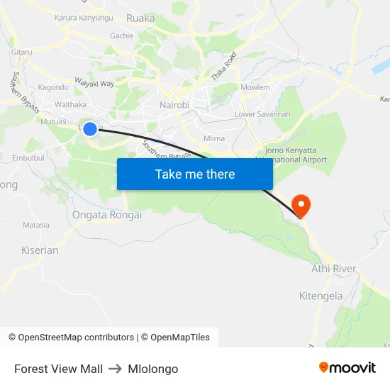 Forest View Mall to Mlolongo map