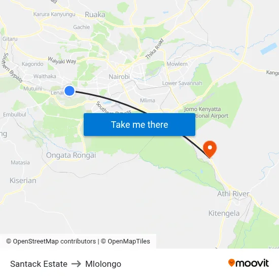 Santack Estate to Mlolongo map