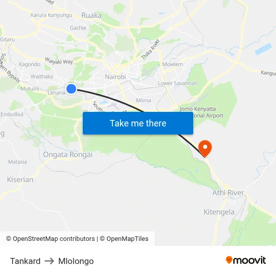 Tankard to Mlolongo map