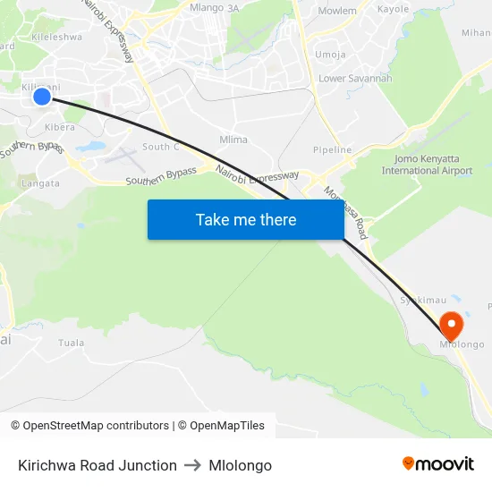 Kirichwa Road Junction to Mlolongo map