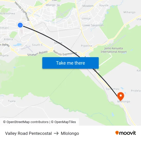 Valley Road Pentecostal to Mlolongo map