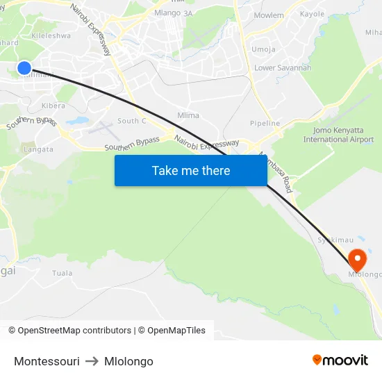 Montessouri to Mlolongo map