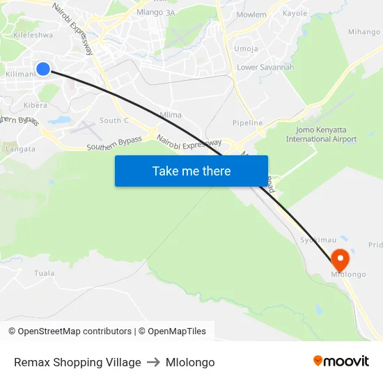 Remax Shopping Village to Mlolongo map