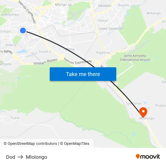 Dod to Mlolongo map