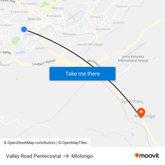 Valley Road Pentecostal to Mlolongo map