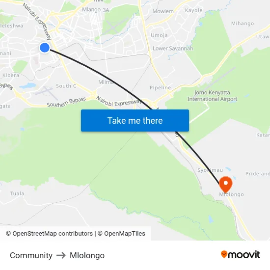 Community to Mlolongo map