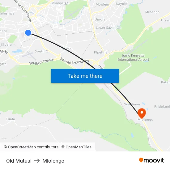Old Mutual to Mlolongo map