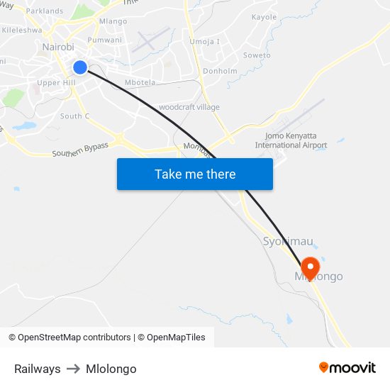 Railways to Mlolongo map