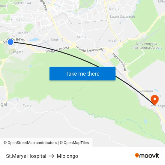 St.Marys Hospital to Mlolongo map