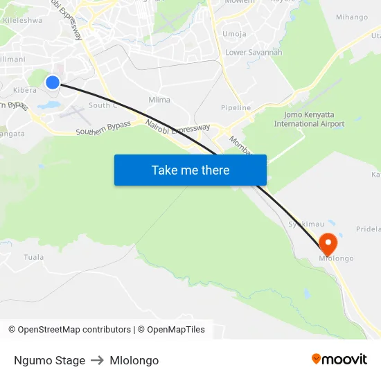 Ngumo Stage to Mlolongo map