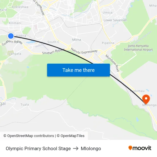 Olympic Primary School Stage to Mlolongo map