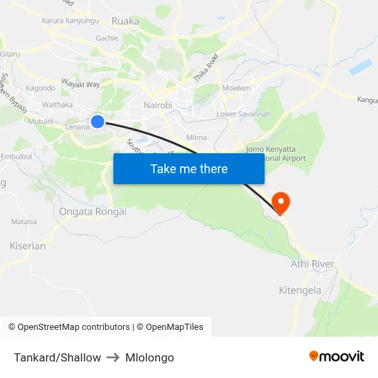 Tankard/Shallow to Mlolongo map