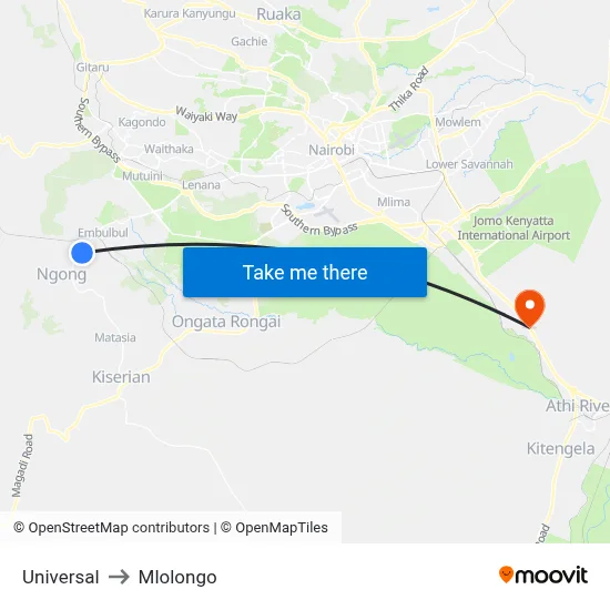 Universal to Mlolongo map