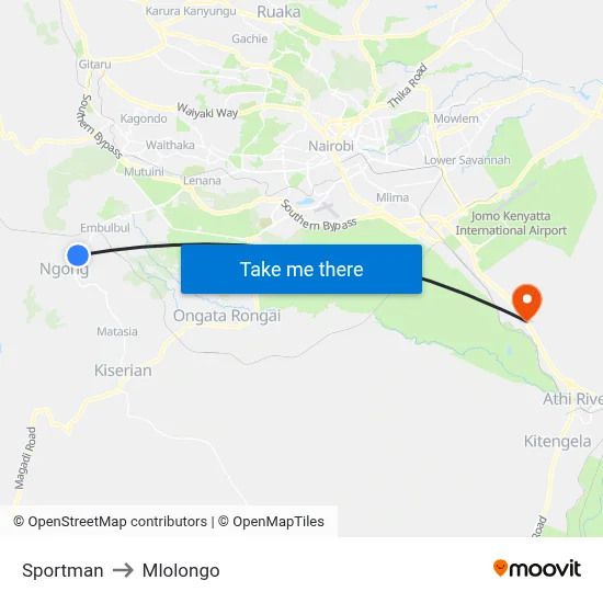 Sportman to Mlolongo map