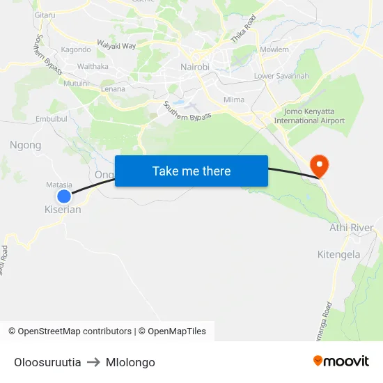 Oloosuruutia to Mlolongo map
