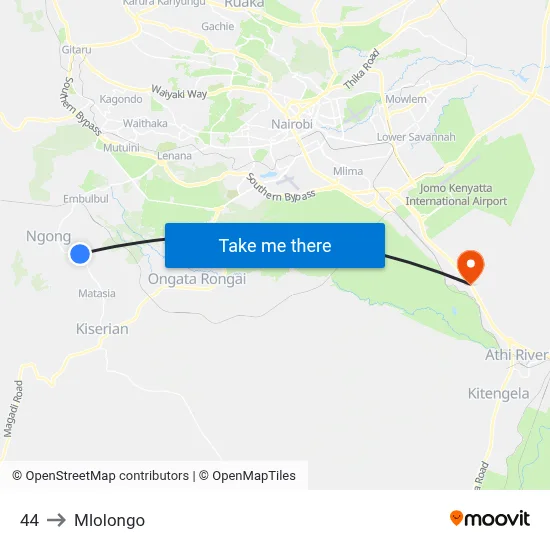 44 to Mlolongo map
