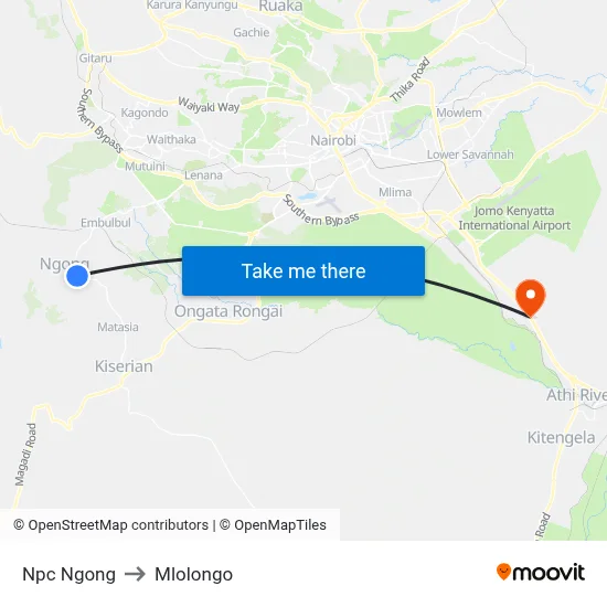 Npc Ngong to Mlolongo map