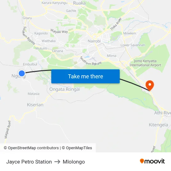 Jayce Petro Station to Mlolongo map