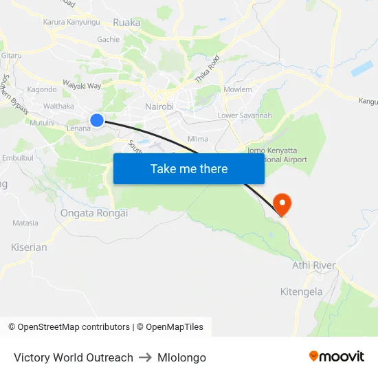 Victory World Outreach to Mlolongo map