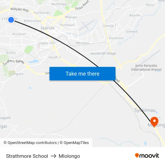 Strathmore School to Mlolongo map
