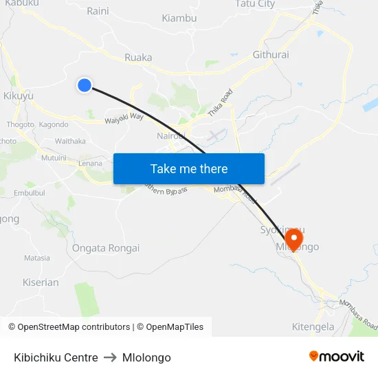 Kibichiku Centre to Mlolongo map