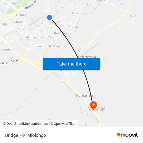 Bridge to Mlolongo map