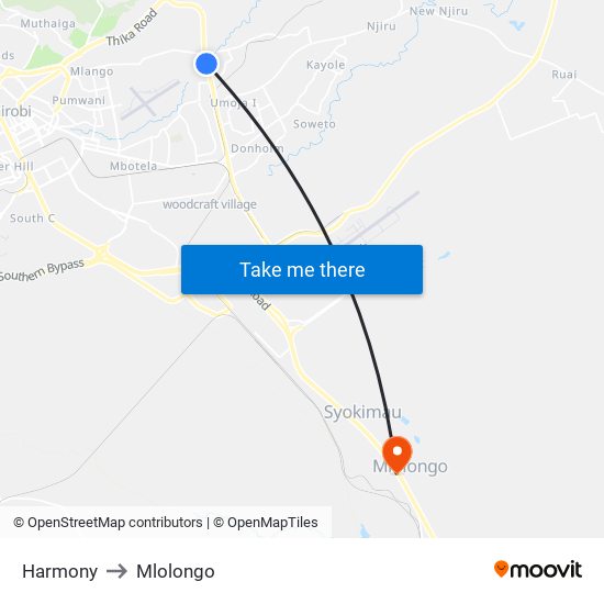 Harmony to Mlolongo map