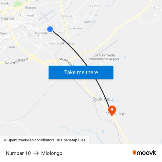 Number 10 to Mlolongo map