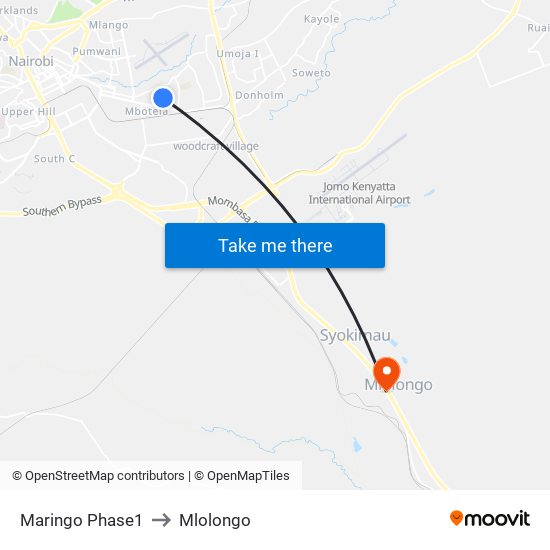 Maringo Phase1 to Mlolongo map