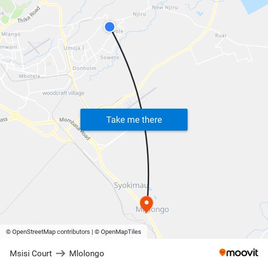 Msisi Court to Mlolongo map