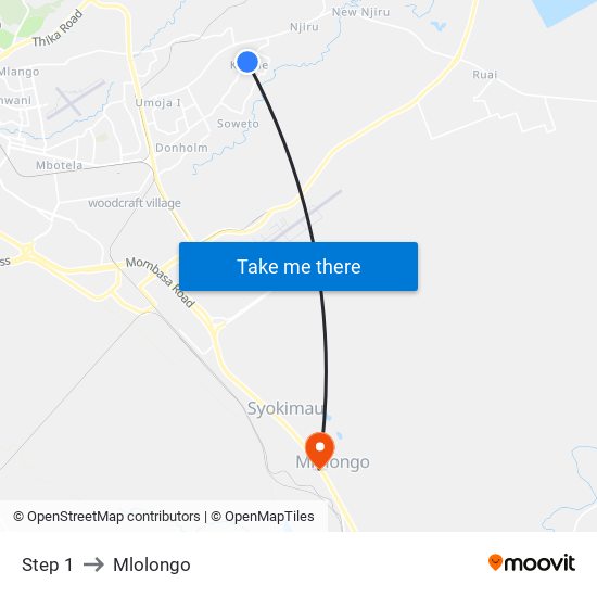 Step 1 to Mlolongo map