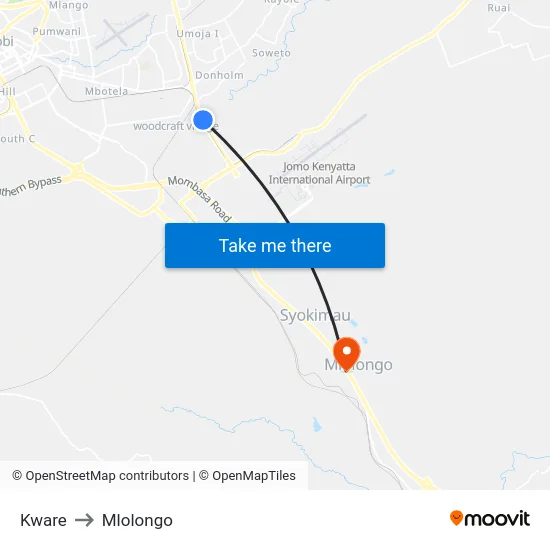 Kware to Mlolongo map