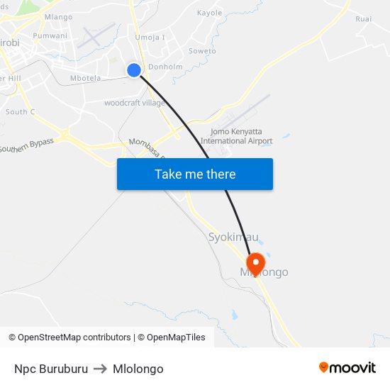 Npc Buruburu to Mlolongo map