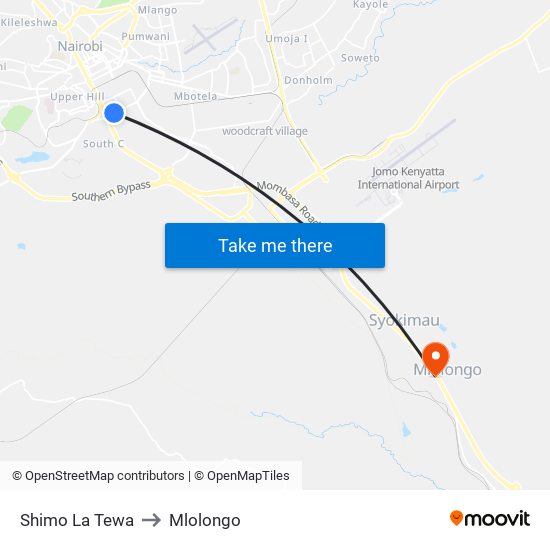 Shimo La Tewa to Mlolongo map