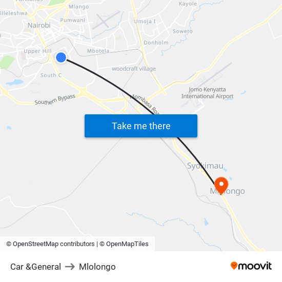 Car  &General to Mlolongo map