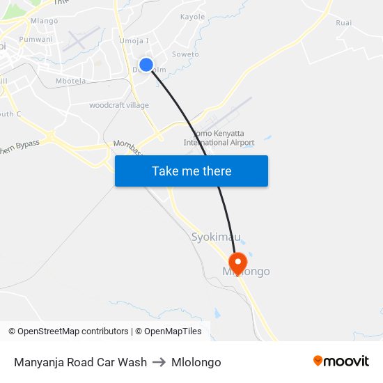 Manyanja Road Car Wash to Mlolongo map