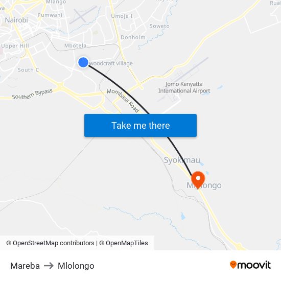 Mareba to Mlolongo map