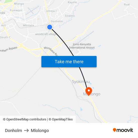 Donholm to Mlolongo map