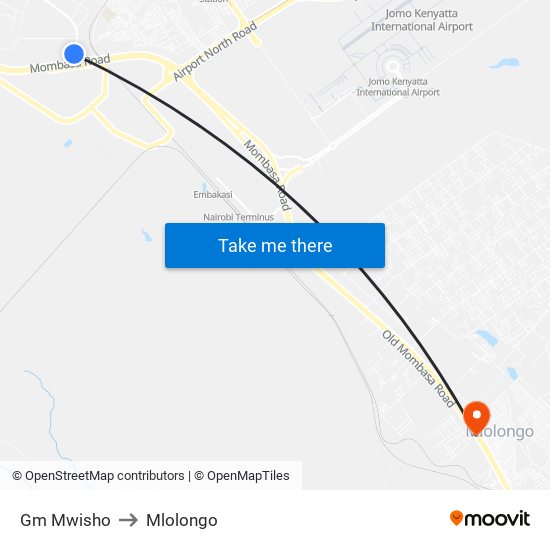 Gm Mwisho to Mlolongo map