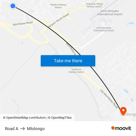 Road A to Mlolongo map