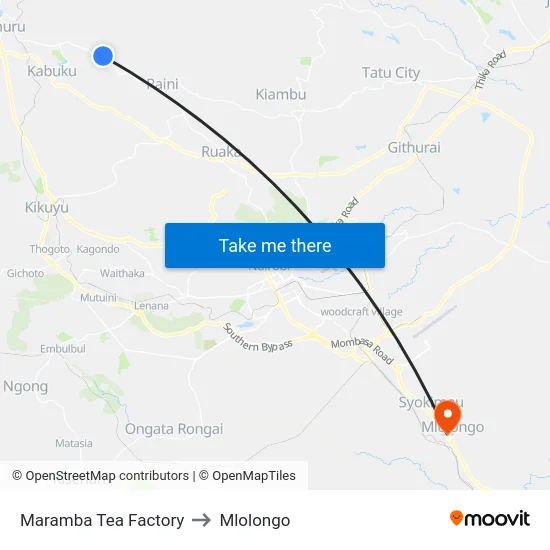 Maramba Tea Factory to Mlolongo map